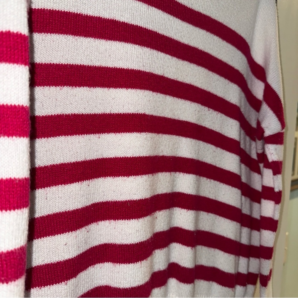 Lilly Pulitzer Red and White Striped Crew Neck Sweater l Large nautical beach - Picture 3 of 8